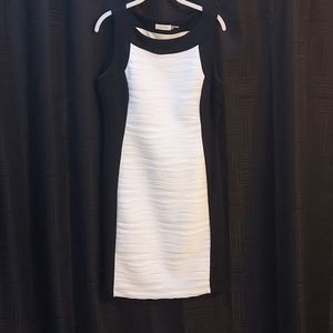 Black and white Calvin Klein Size 12 bodycon dress